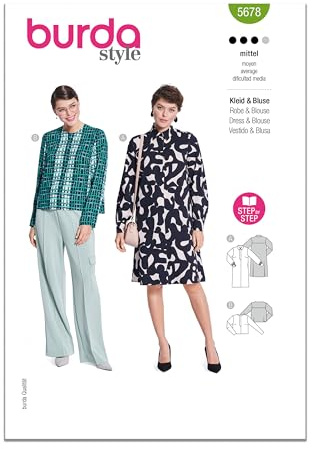 Burda Sewing Pattern X05678BURDA Burda Style Pattern 5678 Misses' Dress and Blouse 10-22 (36-48)
