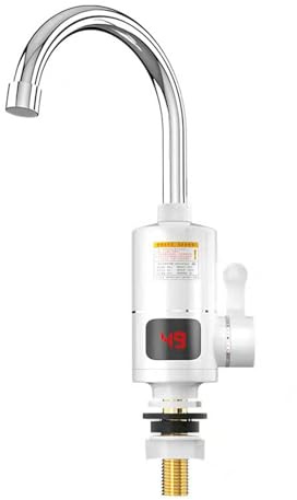 Affichage de la température robinet de douche électrique instantané salle de bain cuisine sans réservoir chauffage instantané chauffe-eau robinet(Display)
