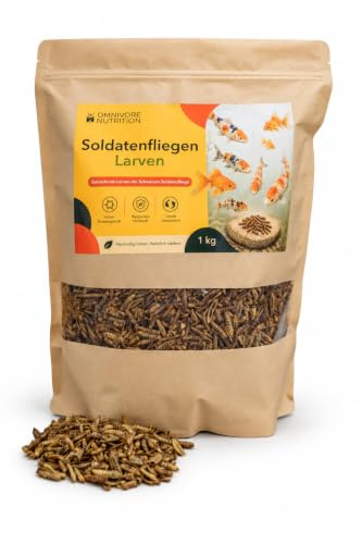 Premium Futter für Wildvögel - Meisen, Rotkehlchen, Amseln &Spechte – Soldatenfliegenlarven – SCHONEND getrocknet 1kg