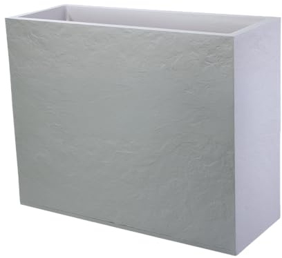 mgc24 Blumenkasten rechteckig hoch 99,5 x 29,5 x 78,5 cm 63 L Pflanzkübel in Steinoptik beige wetterfest, leicht & robust für Garten, Terrasse & Balkon