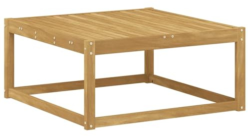 vidaXL Outdoor-Fußhocker Massivholz Akazie Weiß 79 x 79 x 37 cm, Balkon Gartenmöbel, modernes modulares Design, langlebige Entspannung, Elegante Flexibilität