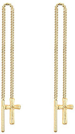 Elli Damen Ohrringe Durchzieher Kreuz 925 Sterling Silber 311692713
