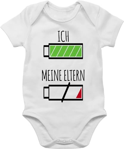 Shirtracer - Baby Body Kurzarm - Mädchen & Junge - Ich und meine Eltern Batterie