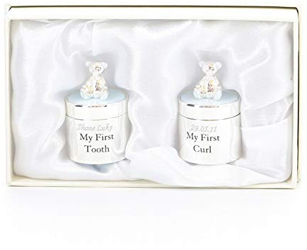 Bambino Silverplated First Tooth & First Curl Box Set - Blue