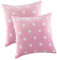 MALIKA Nicky-Teddy Cashmere Touch Coral Fleece Kissenbezug Kissenhülle alle Größen Couchkissen Sofakissen Deco Sterne, Größe:2X 40x40 cm Kissen, Designe:Sterne-ROSA