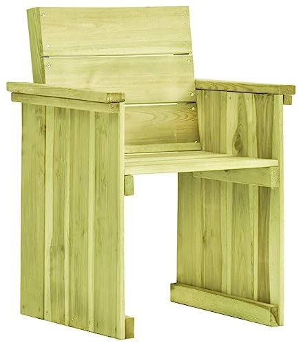 vidaXL Kiefernholz Imprägniert Gartenstuhl Vintage Gartensessel Gartenmöbel Stuhl Sessel Holzstuhl Lehnstuhl Terrasse Garten 60x58x86cm