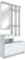 Mobiletto Mobile da Ingresso con Scarpiera e Specchio Guardaroba Con 6 Ganci Appendiabito Arredamento Arredo Sala Ingresso Corridoio 97 x 35 x 25 cm (Bianco Cemento)
