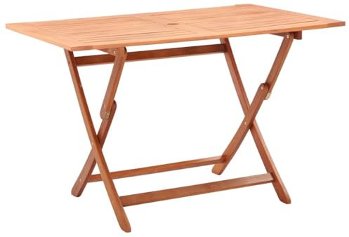 vidaXL Eukalyptusholz Massiv Gartentisch Klappbar Esstisch Klapptisch Terrassentisch Balkontisch Holztisch Gartenmöbel Tisch 120x70x75cm