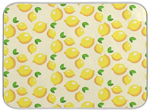 JUMBEAR Tapis égouttoir à vaisselle jaune citron pour comptoir de cuisine, ultra absorbant, réversible, en microfibre, résistant à la chaleur, 45,7 x 61 cm