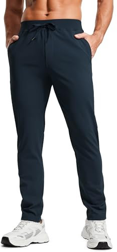 CRZ YOGA Herren Leicht Joggerhose Slim Fit Casual Jogger Sporthose Freizeithose Trainingshose mit Taschen - 76cm Echte Marine L