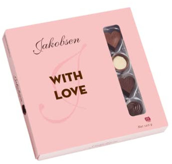 Jakobsen mit Liebespralinen | Mit Liebespralinen | Pralinen in Schokolade | Verschiedene Pralinen - 140 Gramm