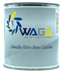 Waga Paint Tecniques - Smalto Nitro Nero Lucido 750ML per Verniciatura Cerchi in Lega Auto, AntiGraffio