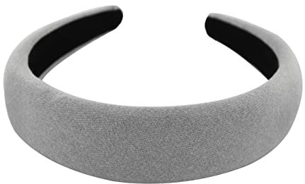 axy Haarreif mit Flanell Haarband Vintage Hairband Damen Stirnband Klassische und modische Haarreifen HRK5 (Hellgrau)