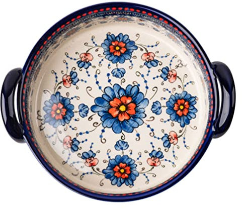 TOPBATHY Bol De Cerámica Para Ensaladas y Sopas Asas Dobles Para Hornear y Microondas Fácil De Limpiar y Resistente Altas Temperaturas