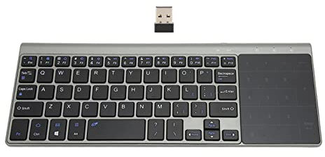Kabellose 2,4 G Tastatur mit Integrierter Touchpad Maus, Tragbare Kabellose 2-in-1 Tastatur mit Empfindlichem Touchpad, Kabellose Tastatur mit Multi Gesten TouchPad für für