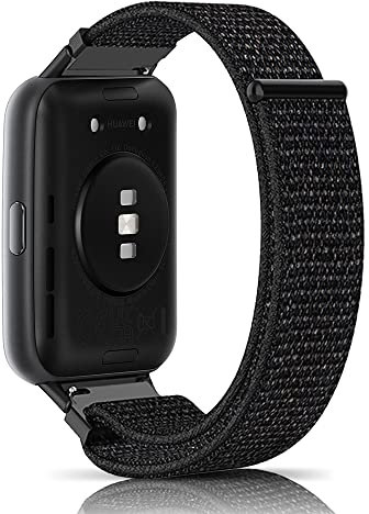 SeNool Bracelet Compatible avec Huawei Watch Fit 2, [Nylon Bande] [Léger Respirant, Facile Nettoyer], Remplacement Band pour Huawei Watch Fit 2 - Noir
