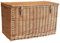 Arthur Cameron - Lightweight Wicker Storage Trunk, Storage Box with Lid & Leather Straps - Woven Chest, Basket, Large Wicker Basket with Lid (Natural, Large)