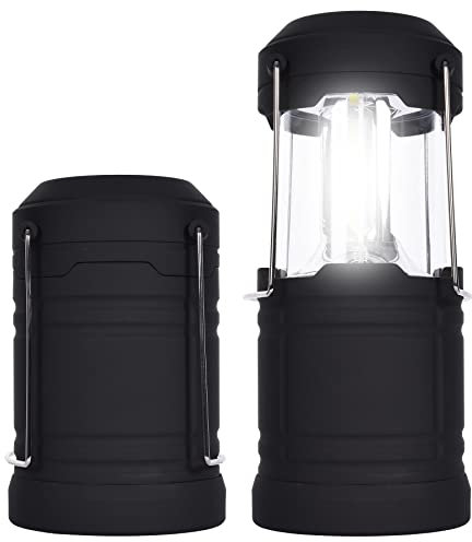 Albert Austin 2X Portable COB Collapsible Camping Lantern Battery Operated Lantern Indoor Outdoor Emergency Battery Camping Lights for Tents BBQ Bright LED Camping Light Lantern Fishing Hiking