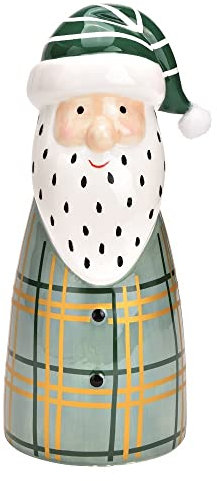 Miss Lovely Deko-Figur Nikolaus Weihnachtsmann in grün, Salbei, Petrol & Gold Moderne Weihnachts-Dekoration Weihnachten Weihnachtsschmuck Advent Winter Geschenk-Idee saisonale Wohnungs-Deko