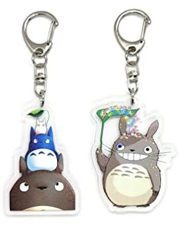 EBTY DREAMS Inc. - Set mit 2 Totoro Acryl-Schlüsselanhänger v1, Mehrfarbig, Pendant Height: 2 inches