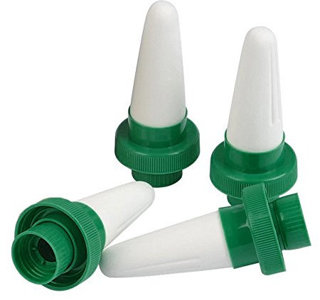 4 unidades de riego para plantas, riego por goteo para riego de macetas, terraza, césped y jardín, dispensador de agua para jardín, lavado de manos, Blanco, verde., Talla única
