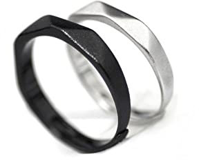 Anelli Argento 925,S925 Anello Coppia Regolabile In Argento Nero E Amp;聽Bianco Anelli Abbinati Per Coppie Anelli Aperti In Argento Sterling Coppia Anelli Regalo Commemorativi Fedi Nuziali Anelli Pr