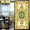 Sichtschutz-Fensterfolie europäischer Kirchenstil Buntglas kein Kleber statische Haftung dekorative Fensteraufkleber 80x120cm