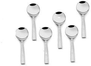 Green velly Indian Feast Stainless Steel Serving Spoon, Set of 6 Pcs. (23 cm.)