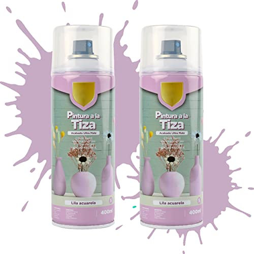 Etrexonline Pintura en Spray Ultra Mate a la Tiza, Chalk Paint Spray, Ideal para Metal,Madera y Cerámica, Acabado de Estilo Vintage - Colores Lila Acuarela (400ml, 2 Unidades)