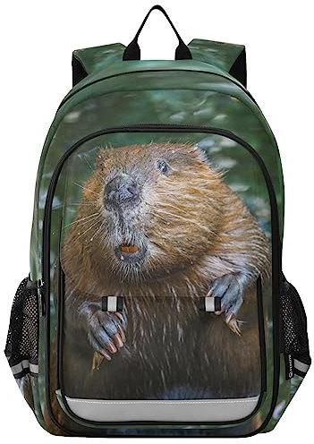 YOUJUNER Kinder Schulrucksack Tier Biber Schulranzen Schultasche Sporttasche Backpack für Mädchen Jungen