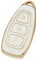 【3 Couleurs】 Z.MYUKI Focus 4 St Line Coque clé avec Porte Clef pour Ford Focus MK4 2019-2022 2023 Accessoire Protection cle (Blanc)
