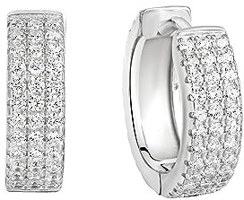 Zeeme Basic Damen Ohrringe 925/- Sterling Silber 1,6cm Glänzend Zirkonia weiß 064210010