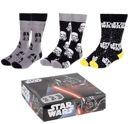 Star Wars Männer Socken verschiedene Designs Mandalorian Boba Fett lustige Strümpfe (DE/NL/SE/PL, Numerisch, 36, 41, Regular, Regular, Grau 2)