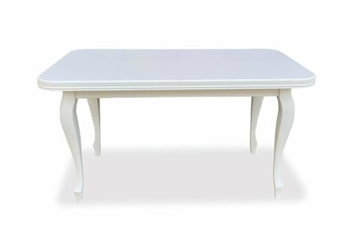 Ares Meble Vitkor Esstisch Ausziehbar - Esszimmertisch 12 Personen - Holztisch Esszimmer - Massiv - 200x100 cm (300 cm Nach Dem Auslegen) - Weiß