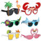 6 Paar Hawaii Party Sonnenbrille Set Lustige Partybrille Hawaiianische Brille Party Photo Booth Requisiten für Sommerparty, Strand Thema Kostümzubehör Foto Requisiten