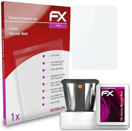 atFoliX Lámina Protectora de plástico Cristal compatible con taurus Mycook Next Película Vidrio, 9H Hybrid-Glass FX Protector Pantalla Vidrio templado de plástico