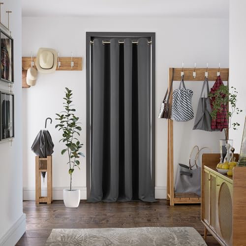 BGment Verdunkelungsvorhang 228 cm lang für Wohnzimmer, extra lange Ösen, Raumverdunkelungsvorhang, Wärmedämmung, Sichtschutz, Fensterbehandlung, Vorhang für Schlafzimmer, 1 Panel, 132 x 228 cm,