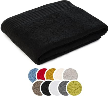 liebling Badetuch Baumwolle, Serie Frankfurt, 400 gr. / m², 100 x 150 cm, 60 Grad, mit hochw. Borte, saugstark, Farbe: schwarz