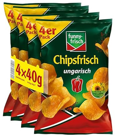 funny-frisch Chipsfrisch ungarisch Multipack, 4 x 40 g