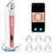Aspirateur de points noirs : outil de nettoyage intelligent des pores avec chargement USB - Caméra haute définition intégrée - 3 niveaux de 6 têtes de nettoyage - Modèle unisexe (rose)
