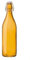 KWARE Vintage Style Glass Bottles 1 Litre Swing Top Bottles - Ideal for Domestic or Commercial Use - Fill with Water, Wine, Liquor, Oil, Beer, Schnapps or Cordials (Swing top yellow)