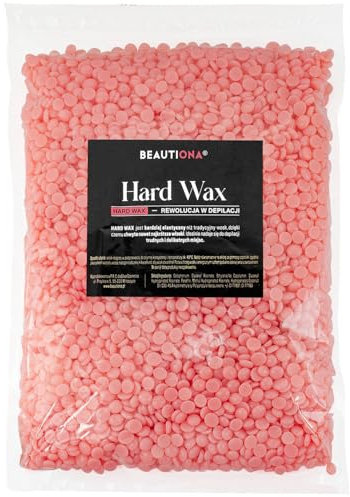 Beautiona Natürliches Hartwachs in Drops für die Enthaarung, Enthaarung ohne Wachsstreifen Gesicht Augenbrauen Arme Beine Bikini, Enthaarung für alle Hauttypen (1 000 g, Rosa)
