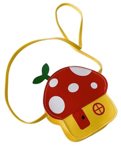 MOBUTOFU Junge Mädchen Crossbody Tasche Pilz Muster Verstellbare Umhängetasche Für Mädchen Sichere Reißverschluss-geldbörse Robuste Schultertasche Für Freizeit Und Reisen Leuchtend Rotes De