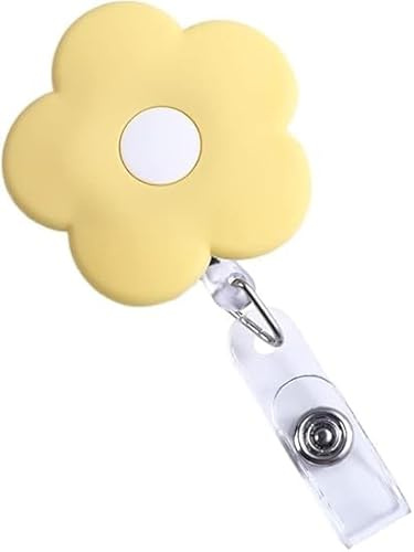 1 bobine de badge rétractable jaune pour fournitures scolaires, porte-nom, fleurs, cartes de travail, clés, cordon, cartes d'identité, badges d'identification et fournitures, porte-badges