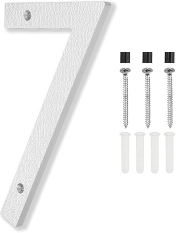 PATIKIL 8 Inch House Numbers, House Address Numbers Sign Large Floating Modern Home Number with Screws for Outside Door Wall Street, Silver, 7