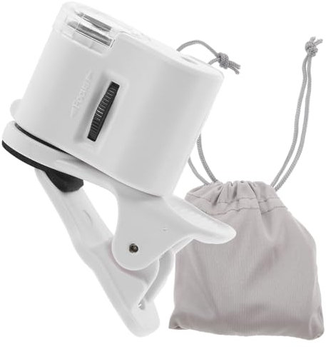 jojofuny Handy Vergrößerung Mit LED Licht Tragbares Clip Mikroskop Für Antiquitäten Und Schmuck Leicht Und Kompakt Für Unterwegs Staubschutzbeutel