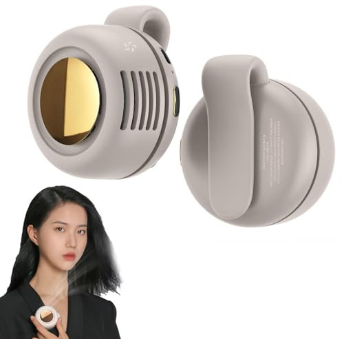 Portable Silent Mini Bladeless Electric Fan, Hands-Free Clip Fan with 3 Adjustable Speeds, Small Whirlwind Clip Waist Neck Fan, Wearable Personal Mini Fans for Outdoor/Travel/Commuting/Office (White)