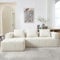 Modernes Ecksofa L Form Sofa, Couch mit Schlaffunktion, Modulares 3 Sitzer Sofa Couch für Wohnzimmer, Schlafzimmer, Apartment, Weiß