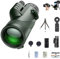 Stscope 360 Monocular Set, 80x100 Monokulare Teleskop Hochauflösendes Monokular für Erwachsene mit BAK4-Prisma und FMC-Objektiv, tragbares HD Monokular mit Smartphone-Adapter und Stativ (Grün)