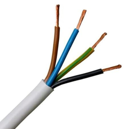 2/3/4 CORE ELECTRICAL WHITE FLEX CABLE ROUND FLEXIBLE WIRE 0.75/1.0/1.5/2.5mm2 (4 Core 0.75mm (10m))